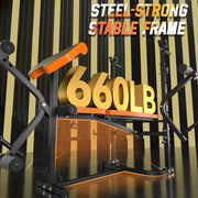 TCISA TSZH04 Weight Bench, Bench Press Set with Leg Extension, 6 in 1 Olympic Adjustable Weight Bench for Home Gym