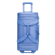 IFLY 22 Inch Drop Bottom Rolling Duffel Bag with Inline Skate Wheels, Telescopic Handle, Frost Blue