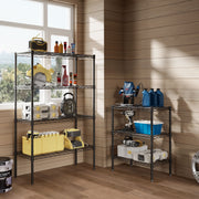 Edx 3-Tier Metal Wire Storage Shelf Unit, Adjustable Height, Black, 31-Inch