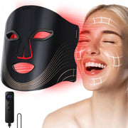 Morfone 05MRMBUSH-1 Red Light Therapy Face Mask, 4 Modes LED Skin Care Device, Portable Silicone, Remote Control, Pink, 05MRMBUSH-1
