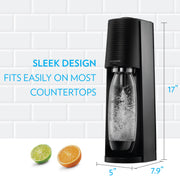SodaStream 255925 Terra Sparkling Water Maker Bundle with Quick Connect CO2 Cylinder, 1L Dishwasher Safe Bottle, 2 Bubly Flavor Drops, Black