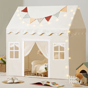 Tiny Land Kids Play Tent with Padded Mat and LED Lights, Pink, Indoor Playhouse for Girls Age 3 to 6