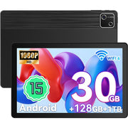 Hotlight G13 Android 15 Tablet, 10.1 Inch IPS HD Display, 30GB RAM, 128GB Storage, 6200mAh Battery, Black