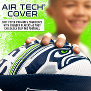 Franklin Sports Seattle Seahawks Youth Mini Football, 8.5 in, SPACELACE Easy Grip Texture, Air Tech Cover, 70152F28Z