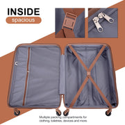 Travelhouse TH2154-6WH Luggage Set 3 Piece Hardside Suitcase TSA Lock Spinner Wheels with Duffel Bag, White
