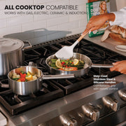 Thyme&Table 13-Piece Tri-Ply Stainless Steel Cookware Set, Silver, Oven Safe, Induction Compatible, TT2574RM