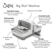 Sizzix Big Shot Manual Die-Cutting and Embossing Machine, 6-Inch Opening, Grey, Compact Portable Design, Includes Platform and Cutting Pads, 667085