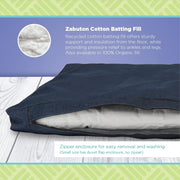 Bean Products Large Zabuton Meditation Cushion with Natural Recycled Cotton Fill, Stone Gray, 32x26 in, Ergonomic Support, 244DSG