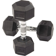 CQ Wellness Rubber Encased Hex Dumbbell in Pairs - Material: Alloy Steel