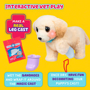 Moose Toys Little Live Pets Ouchies Cooper The Retriever Puppy Interactive Toy with 50+ Sounds, Walking Action, Deluxe Carrier, and Vet Play Accessories