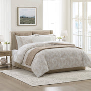 My Texas House Taupe Floral Toile 11-Piece Comforter Set with Sheets, King