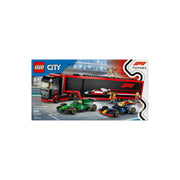 LEGO 60445 City F1 Truck with RB20 & AMR24 F1 Car Toys - Model Car Building Toy Set for Kids, Boys and Girls, Ages 8+