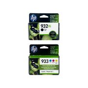 HP 932XL High Yield Black and 933 Standard Cyan Magenta Yellow Ink Cartridges, 4-Pack