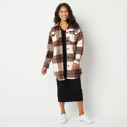 Abbott Elementary, Volume 1 Abbott Elementary Womens Shirt Jacket - BROWN MULTI PLAID LARGE