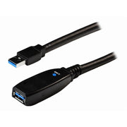 4Xem Active USB 3.0 Male to Female Extension Cable, 65.62 ft, Black Braided Jacket, Nickel-Plated Connectors, High-Speed 5 Gbps, Shielded Design, 4X3302A220M