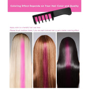 DAKIMOE VM-RFS-1 Hair Chalk Comb Temporary Bright Hair Color Dye for Girls Kids, Set 3 (6 Color)