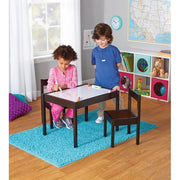 Your Zone MS98-016-083-06 3-Piece Dry Erase Activity Table Play Set - Espresso