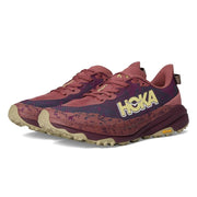 Hoka Speedgoat 6 Women's Trail Running Shoes, Rouge Black Cherry, Size 7 B Medium, Synthetic Textile Upper, Vibram Megagrip Outsole, 1147811-RLCK