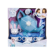 Jakks Pacific Disney Frozen Icy Magic Tea Set with Light-Up Teapot, Blue Glow, 1 Teapot, 4 Teacups, 4 Teaspoons
