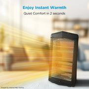 Midea MSH20Q3ABBV 1500W Quartz Electric Space Heater, MSH20Q3ABBV, Black