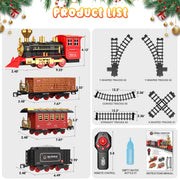 Freecat Classic Christmas Electric Train Set with Realistic Sounds, Working Headlights, Water Vapor Smoke Effects, Durable ABS Plastic, Tracks Included, for Kids Ages 3-12