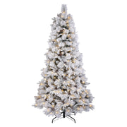 Holiday Time 010-1528WR 7.5' Pre-Lit Flocked Bellmont Christmas Tree with Color-Changing LED Lights and Stand
