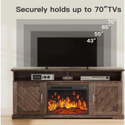 CHITOOMA CH-WFS-GI-03-XV Electric Fireplace TV Stand for TVs up to 70 inch with Remote Contro