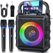 JYX T18-T Karaoke Machine for Adults Kids, Bluetooth Speaker with Microphone, Colorful DJ Light, Portable Karaoke Speaker