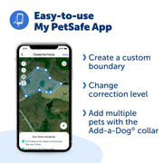 PetSafe Guardian GPS Dog Fence, Advanced AccuGuard Technology, Wireless Virtual Fence, Waterproof Rechargeable Collar, Supports Up to 8 Dogs, Black
