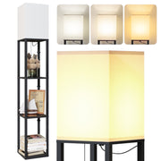 SUNMORY 63 in LED Floor Lamp with Three-Tier Shelves, Dimmable 1000 Lumens, Adjustable Color Temperature, Black, MF19308C_BK