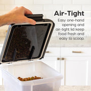 IRIS USA Airtight Pet Food Storage Container, 10 lbs Capacity, 2 Pack, Clear Body with Black Lid, BPA Free, 500305