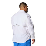 Columbia Mens PFG Bahama II Long Sleeve Fishing Shirt, White, Medium, UPF 30 Sun Protection, Quick-Dry Nylon, Relaxed Fit, 101162