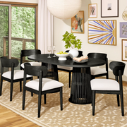 Beautiful by Drew Oval Dining Table, Rich Black, Box 1