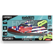 Pavati HYP-PRC-3076 Hyper Toy Company Pavati 2.0 RC Boat, Stars & Stripes, 1:18 Scale with Remote and Battery