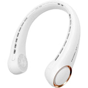 Morelax Portable Neck Fan, Bladeless Wearable Cooler, 4000mAh Rechargeable Battery, White, F312W