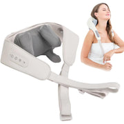 Gintenco Neck Massager with Heat, Deep Tissue Electric Shiatsu, 6 Massage Nodes, Adjustable Straps, Beige
