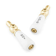 Signature Hardware RS-206-PB Small Porcelain Lever Handles Pair of 2