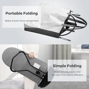 Kmaier Baby Swing Convertible Reclining Chair and Fixed Seat, Portable, Adjustable Recline, Gray, For Infants 0-18 Months