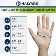 Halyard Micro Surgical Gloves, Sterile Polyisoprene, Powder Free, 7.9 mil Thickness, Size 6.5 Small, Green, Box of 100 SGL90065