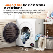 EUHOMY Portable Clothes Dryer, 2.7 Cu. Ft. Capacity, 1400W Motor, Front Load, White, CD-9