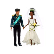 Disney Princess Wedding Tiana and Naveen Doll Set, Iridescent Bridal Gown and Satin Tuxedo, Floral Accessories, Classic Collectible