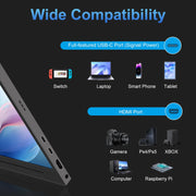 Vinci S2-4K 4K Portable Monitor 15.6'' 3840x2160 UHD USB-C Monitor, 100% sRGB, 1000:1 Contrast Ratio IPS Computer Display HDR, Travel Monitor w/Speakers & Smart Cover for Laptop Xbox PS5 Switch PC Phone