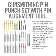Real Avid Accu-Punch 37 Pc. Gunsmithing Punch Set with Hardened Steel, Brass, Roll Pin, Flat Tip, and Pin Alignment Tool, AVMAPS