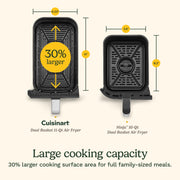 Cuisinart Dual Basket Air Fryer, 11 Qt Total Capacity, 4 Cooking Functions, Sync Finish Technology, Toss Reminder, Auto-Pause, Automatic Warm Mode, ADZ-110