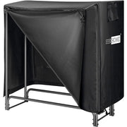 SPECSTAR 4ft Firewood Rack with Heavy Duty Steel Tubes and Waterproof Oxford Fabric Cover, Black, X002739EFL