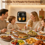 Vaparinckl 5 Quart Air Fryer, 8 Preset Digital Touchscreen, 360 Clear View Window, Nonstick Dishwasher-Safe Basket, 1350W, Black