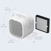 Pure Enrichment PureZone DUO Tabletop Air Purifier, True HEPA 3-Stage Filtration, Dual-Direction Airflow, White, Covers Up to 615 sq. ft., PEAIRCB-W