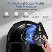 Caveen Shiatsu Feet Massager Machine with Heat, 4 Modes, 5 Intensities, Auto-Off Timer, Black