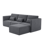 Beautiful Drew Modular Sectional Sofa with Ottoman by Drew Barrymore, Charcoal Boucle, Box 2 of 4