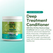 ORS 21017 Olive Oil Max Moisture Super Softening Deep Treatment Conditioner Infused with Rice Water & Electrolytes 20 oz
